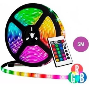 Imagem de Fita de Led RGB 5W 5M Com Controle Para TV Painel - LEHMOX