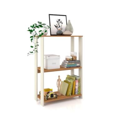 Imagem de Estante Pequena Sapateira Livreiro Estilo Industrial Prateleira Aparador Buffet sala Cozinha Quarto Decoração Cantinho(Imperial Off White/Nature)