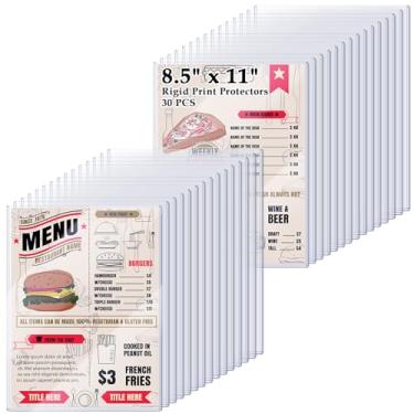 Imagem de AKONEGE 30 peças de protetores de impressão rígidos de 21,6 x 28 cm, protetores de folha de plástico rígido transparente, protetores de página para fotos, pôsteres, porta-documentos, protetor de