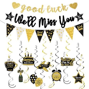 Imagem de GDCELPA Decorações de festa de aposentadoria dourada faixa Happy Retire lembrancinhas de festa de despedida suprimentos para mulheres e homens