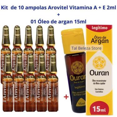 Imagem de Arovitel 10 Vitaminas A+E 2 Ml + 1 Óleo de argan Ouran 15 ml