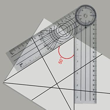 Imagem de Geometria Medição Régua Foldação Transferidor de 140 Mm Multi -ângulo de Plástico Fosco de 140 Mm