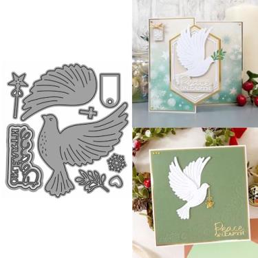 Imagem de XMZZMX Patchwork Peace Dove matrizes de corte de metal para fazer cartões, kit de moldes de corte de papel em relevo, suprimentos, álbuns de molduras de fotos, conjuntos de estênceis de álbum de