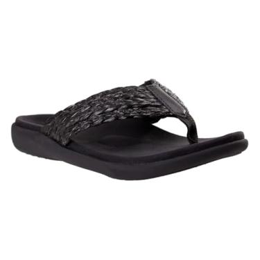 Imagem de REVITALIGN Chinelo feminino Yumi Raffia, Preto, 36