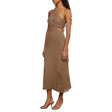 Imagem de AMUR Vestido feminino de malha midi Clara, Duna de areia, P