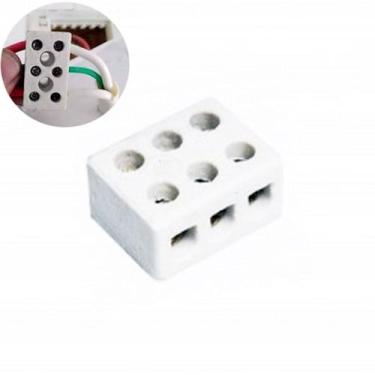 Imagem de Conector De Porcelana/ Louça Tripolar 10mm - Para Fios Chuveiro - MIXJ
