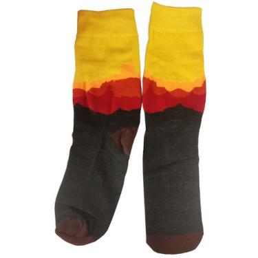 Imagem de kit 10 pares Meia Cano Alto com Estampada colorido Divertida feminino 