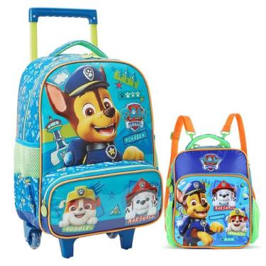 Imagem de Kit Mochila Patrulha Canina Rodinha Lancheira Grande Xeryus