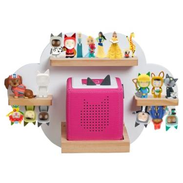 Imagem de Prateleira Cloud Toines, para armazenamento de toinebox para 12 a 20 bonecos Toine, prateleira de parede magnética para Tonies Toniebox, estação de carregamento, sala de jogos infantis (branca)