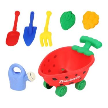 Imagem de EHJRE Conjunto de Brinquedos de Areia para Crianças, Carrinho E Ferramentas para Diversão Na Praia, Vermelho