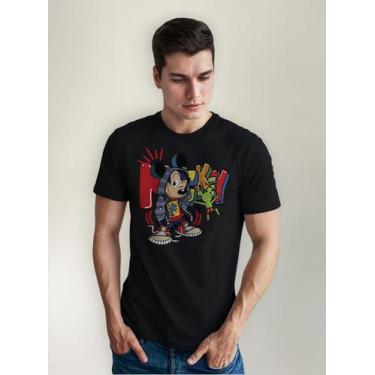 Imagem de Camiseta Masculina Manga Curta Em Algodão Mickey - mistermah, Preto, M