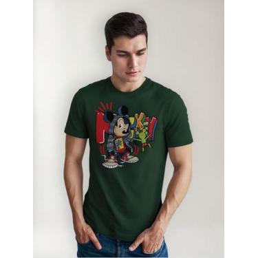 Imagem de Camiseta Masculina Manga Curta Em Algodão Mickey - mistermah, Verde, G