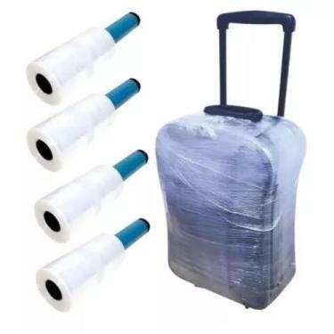 Imagem de Kit 4 rolos de filme plastico para mala de viagem embalar - ONYX