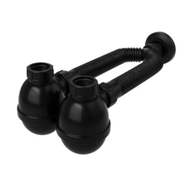 Imagem de SIFAO UNIVERSAL DUPLO COM COPO E CANOPLA PRETO