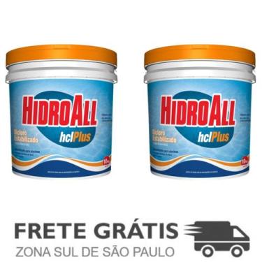Imagem de Kit 2 Cloro Granulado Estabilizado Hidroall Hcl 10kg Branco