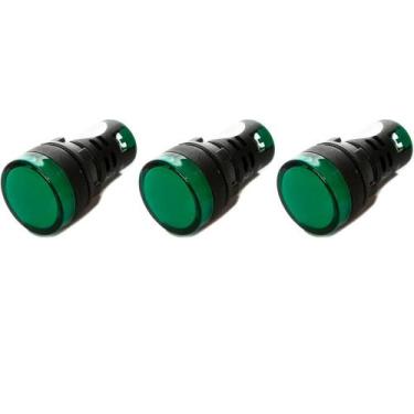Imagem de Kit 3 sinaleiro led 22mm 24v verde stark