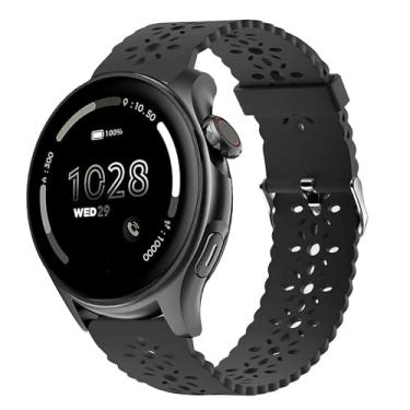 Imagem de Pulseira de relógio inteligente Cubitt Viva Pro, Lamshaw nova pulseira de silicone feminina e masculina fina e oca compatível com o relógio inteligente Cubitt Viva Pro, Viva, Aura Pro, Aura (preta