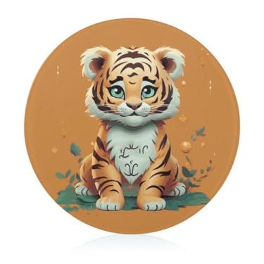 Imagem de Tábua de cortar para cozinha, antiderrapante, resistente ao calor, fácil de limpar, Tábua de corte divertida para o ano do tigre, presente de cozinha ideal para cozinheiros domésticos