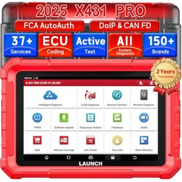 Imagem de Launch Scanner X431 PRO Star OBDII, diagnóstico de todos os sistemas, codificação ECU, mais de 37 serviços, ferramenta de digitalização bidirecional completa, FCA SGW, CAN FD/DoIP, guia rápido