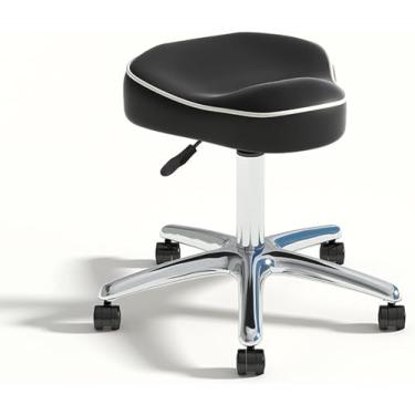 Imagem de Cadeira Giratória De Massagem De Sela Para Tatuagem De Beleza Clínica De Cílios Dentista Spa Salões De Estúdio, Rolamento Hidráulico Ajustável Sobre Rodas, C