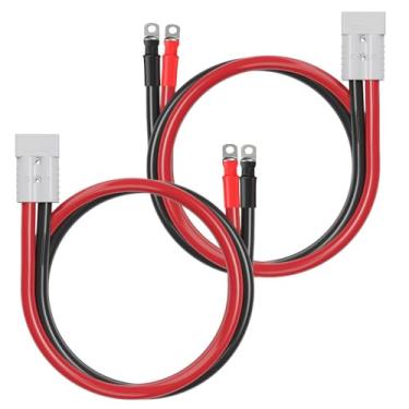 Imagem de AUTKLER Cabo terminal de bateria 6AWG ilhós de 6 mm funciona com conector Anderson 50A, 30 cm, pacote com 2 (cabo Anderson de 30 cm - 2)