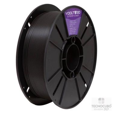 Imagem de Filamento Impressão 3D Voolt Pla Velvet Preto Fosco 1Kg