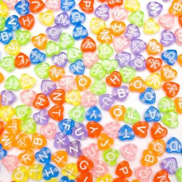 Imagem de Miçanga Passante Letras Colorida 7mm 100pçs 15g Alfabeto Escolha o Mod