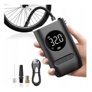 Imagem de Compressor de Ar Digital Portátil, Display LED, Bomba Elétrica com Adaptadores Múltiplos para Pneus, Bolas e Infláveis, USB Recarregável