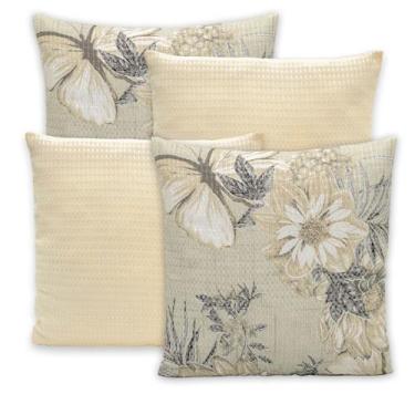 Imagem de Kit 4 Capas Piquet P/ Almofadas 40x40 Com Zíper Lisas e Estampadas - R