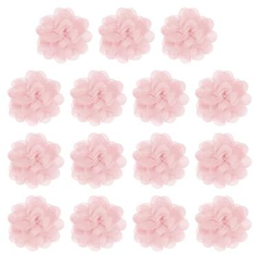 Imagem de YELARXI Flores de chiffon, apliques de tecido de costura, apliques de flores de chiffon - adequado para (mulheres/artesanato faça você mesmo/tiaras/acessórios de cabelo/casamento/festa/corsage) pacote