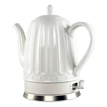 Imagem de Chaleira Elétrica de Porcelana Tuut Elegance 1500ml Design Clássico e Base Giratória Automática Branca