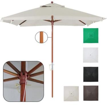 Imagem de Ombrelone Madeira Quadrado 2x2m Sardenha Guarda Sol Sombreiro Bagum - 