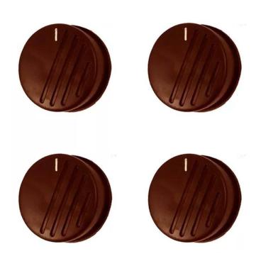 Imagem de Botão Para Fogão Dako Magister Redondo Com Trava Marron 4Pcs
