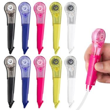 Imagem de WISOPTUS Caneta de fita corretiva de 6 metros, pacote com 10 unidades, seca instantaneamente, resistente a elasticidade, não é fácil de quebrar, suave como escrever, perfeita para escola, material de