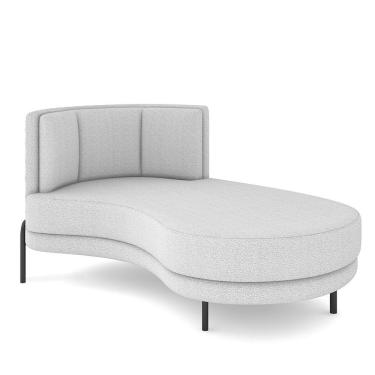 Imagem de Sofá Chaise Longue Sala de Estar Living Lucca Direito D02 Bouclê Branco B-53 - Lyam Decor