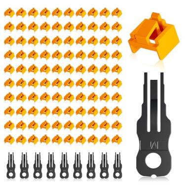 Imagem de Natalink 100 peças de bloqueio de porta RJ45 com 10 chaves, bloqueador de poeira de porta R.45, tampa de proteção contra poeira Rw45 fêmea, protetores de plugues de porta, compatível com dispositivos