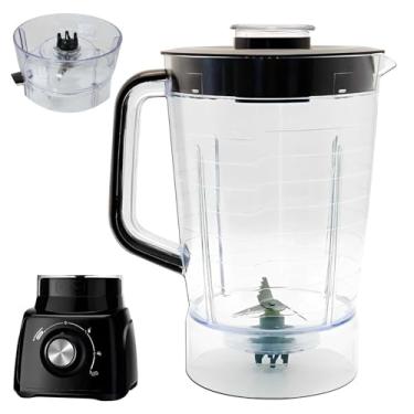 Imagem de Copo para Liquidificador compatível com modelo Mondial Turbo Power L99-fb Transparente Tampa Preta
