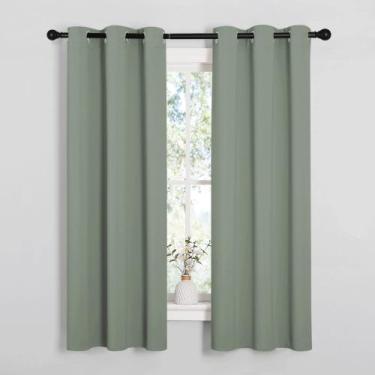 Imagem de Painéis de cortina NICETOWN Blackout Draperies 34x160cm Verde acinzent