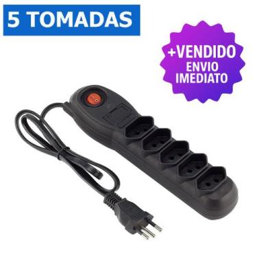 Imagem de Extensão Filtro de Linha com 5 Tomadas e Interruptor Liga Desliga Cabo