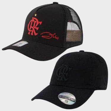 Imagem de Kit com 2 Bonés Flamengo Zico - Kits, Único