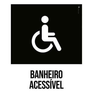 Imagem de Kit 3 Placas Sinalização - Banheiro Acessível Desenho