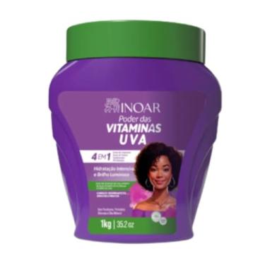 Imagem de Inoar, Creme De Pentear, 4x1, Poder Das Vitaminas Uva, Hidratação Intensa, Brilho Luminoso - Cabelos Quebradiços, Opacos E Fracos - 1kg