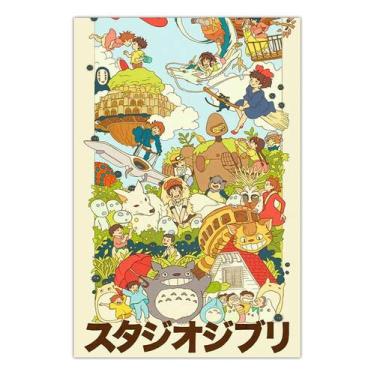 Imagem de Quadro A3 em MDF Studio Ghibli 001 - Placa - Pomps Geek