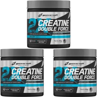 Imagem de Kit 3X Creatine Double Force - 300g Natural - BodyAction-Masculino