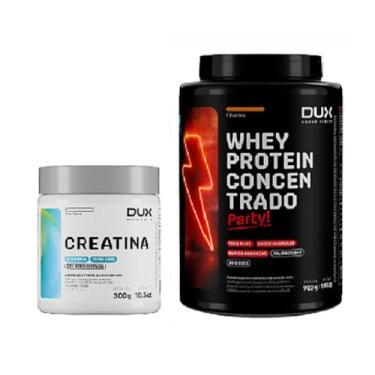 Imagem de Kit Whey Protein 100% Concentrado Sabor Churros PARTY! Pote 900g+ Creatina 100% Monohidratada Pote de 300g