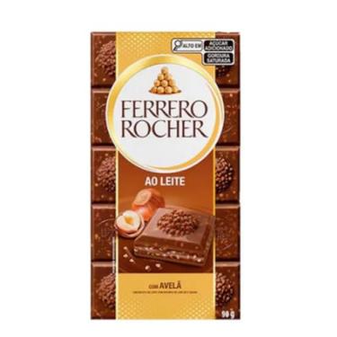 Imagem de Tablete de Chocolate ao Leite com Avelã, Barra de Chocolate Premium, 90g - Ferre ro