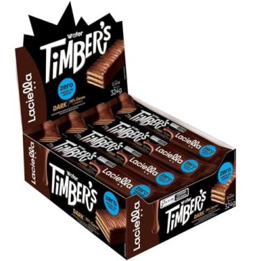 Imagem de Lanche Fit Wafer Dark 70% Cacau Zero Adição de Açúcar Crocante Dieta Low Sugar Doce Saudável