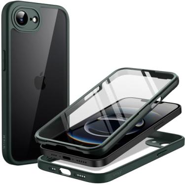 Imagem de JETech Capa para iPhone 16e 6,1 Polegadas 2025 com Película de Vidro Temperado Integrada, Case de Corpo Inteiro de 360 Graus, Proteção Resistente Traseira Transparente (Verde Escuro)