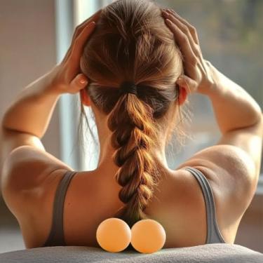 Imagem de 2 bolas de lacrosse de massagem, bola de exercício, pilates, ferramentas de massagem muscular, alivia a fáscia do ombro e pescoço, ferramenta de ioga, fitness para liberação miofascial