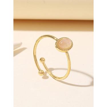 Imagem de Anel ajustável estilo barroco para mulheres, joias modernas, com decoração de pedra natural, perfeito para uso diário